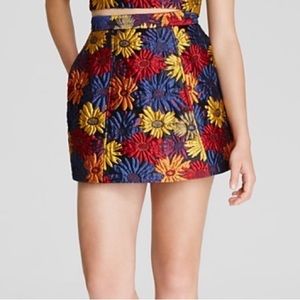 Alice + Olivia Loran Floral Jacquard A-line Skirt